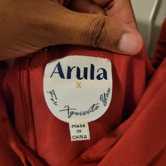 Arula Womens Red Boho Romantic Puff Sleeve Christmas Mini Party Dress. XL - Picture 10 of 12